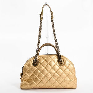 Chanel Bowling Bag Handbag Gold